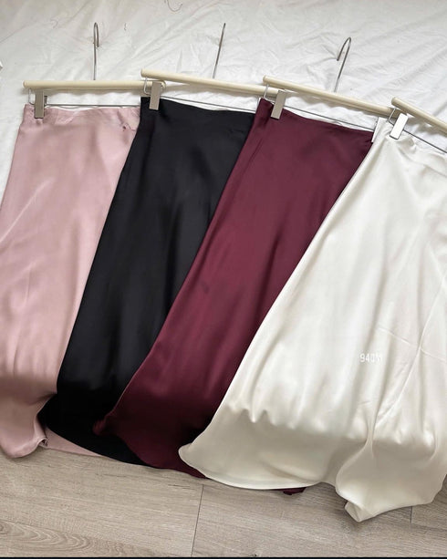 A-Line Satin Long Skirts